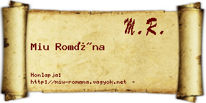 Miu Romána névjegykártya